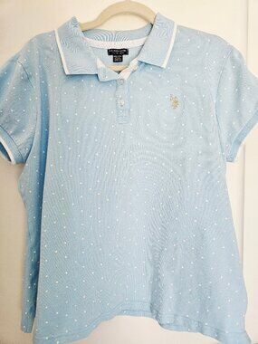 U.S. Polo Assn. Women's Short Sleeve Polka Dot Polo Shirt Size XXL